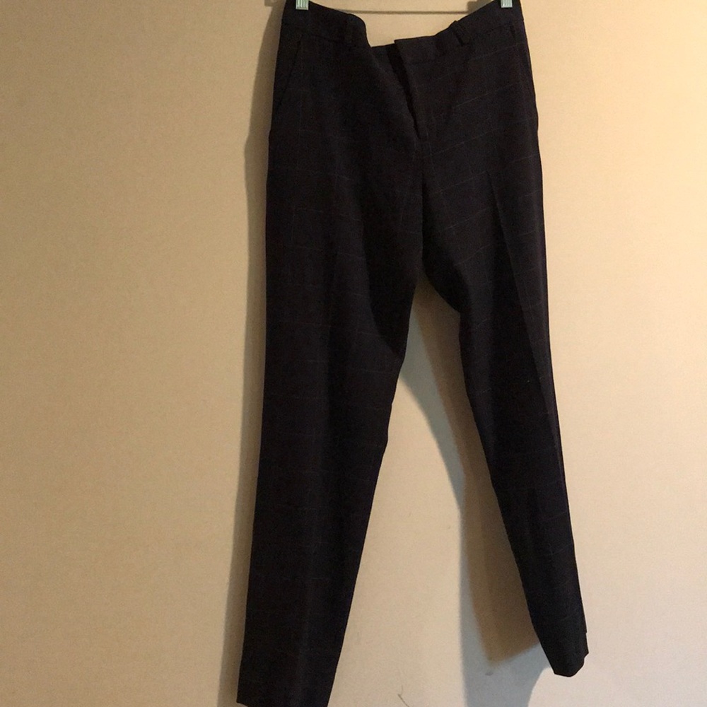 Banana Republic Ryan navy windowpane pants